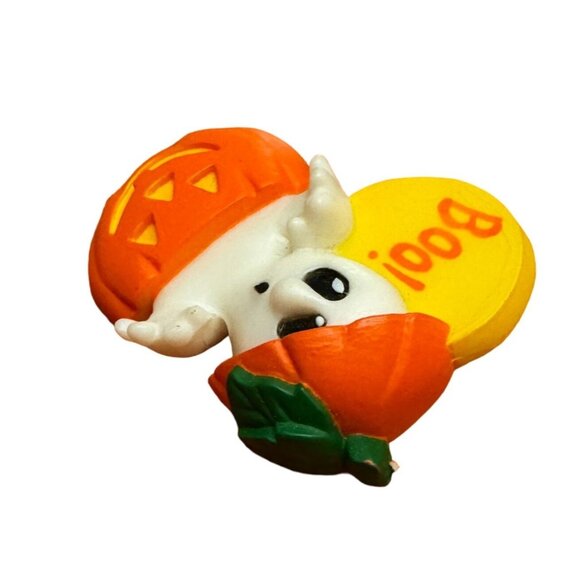 Vintage Hallmark Cards Halloween Ghost Pumpkin Boo Pin Badge Brooch Plastic 1980 - Picture 3 of 6